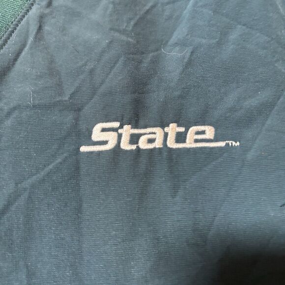 Vintage Michigan State Spartans Windbreaker Pullover Men’s XL Green Embroidered - Picture 2 of 7